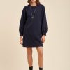 Pret-A-Porter LA FEE maraboutee | Robe Courte En Jersey Milano Bleu Encre