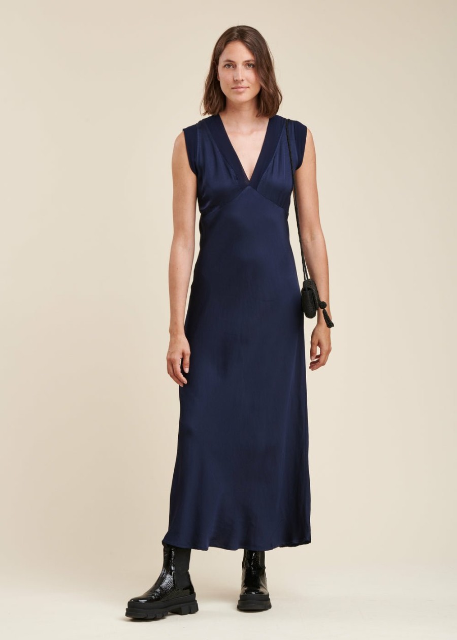 Pret-A-Porter LA FEE maraboutee | Robe Longue En Satin De Viscose Stormy