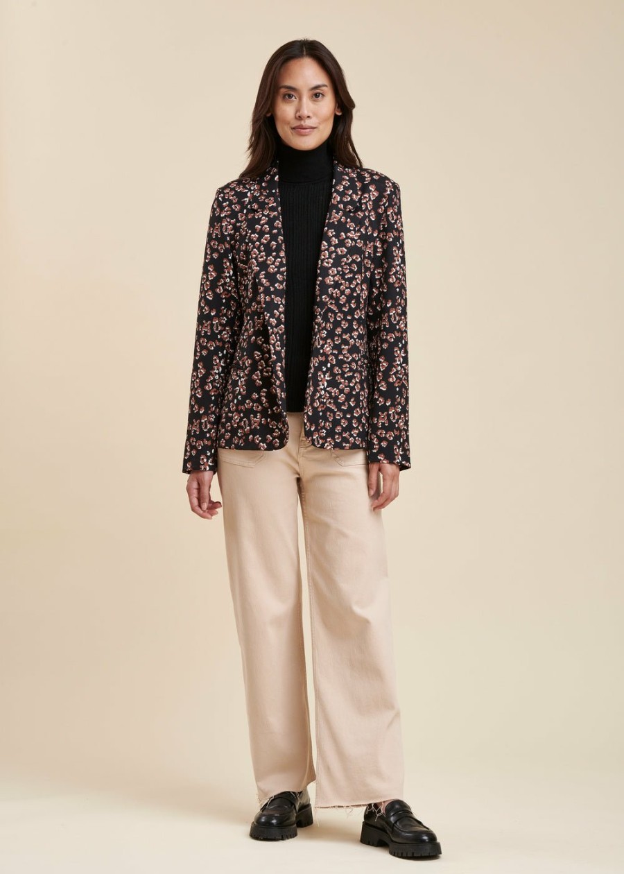 Pret-A-Porter LA FEE maraboutee | Veste A Imprime Leopard Noir