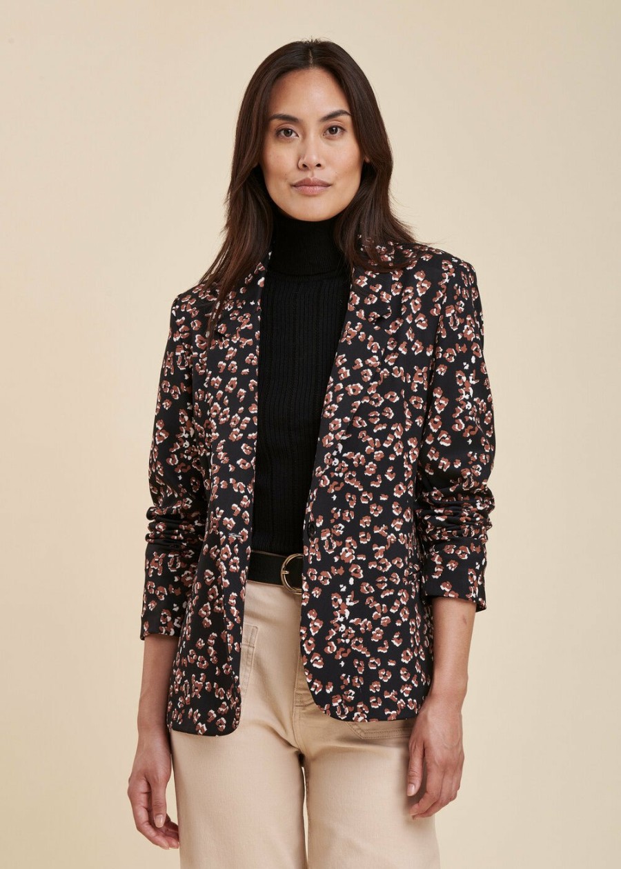 Pret-A-Porter LA FEE maraboutee | Veste A Imprime Leopard Noir