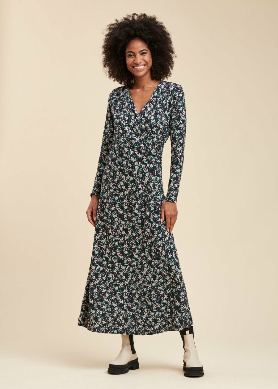 Pret-A-Porter LA FEE maraboutee | Robe Longue En Viscose Ecovero A Imprime Fleuri Bleu / Vert