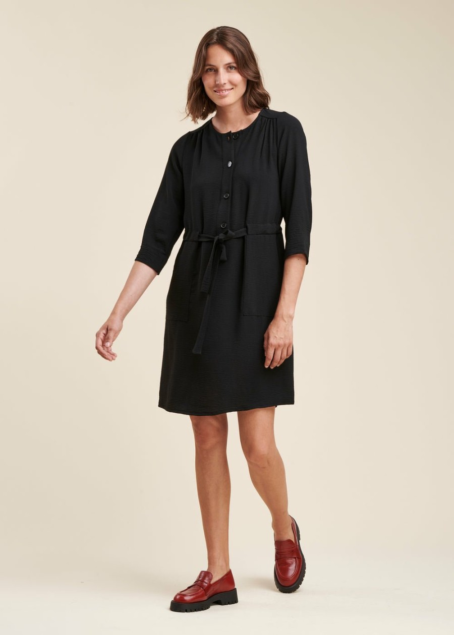 Pret-A-Porter LA FEE maraboutee | Robe Courte Avec Coulisse Taille Noir