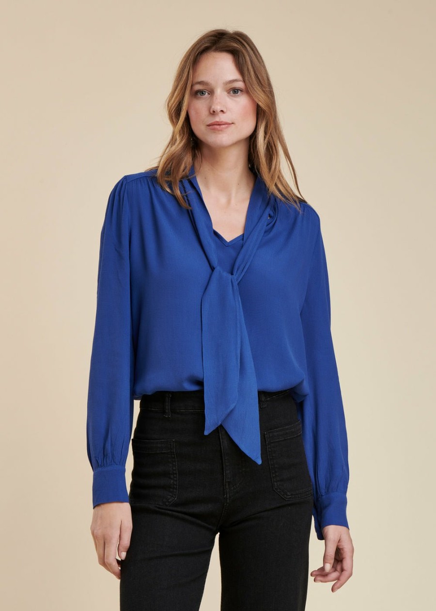 Pret-A-Porter LA FEE maraboutee | Top Ample En Crepe De Viscose Saphir