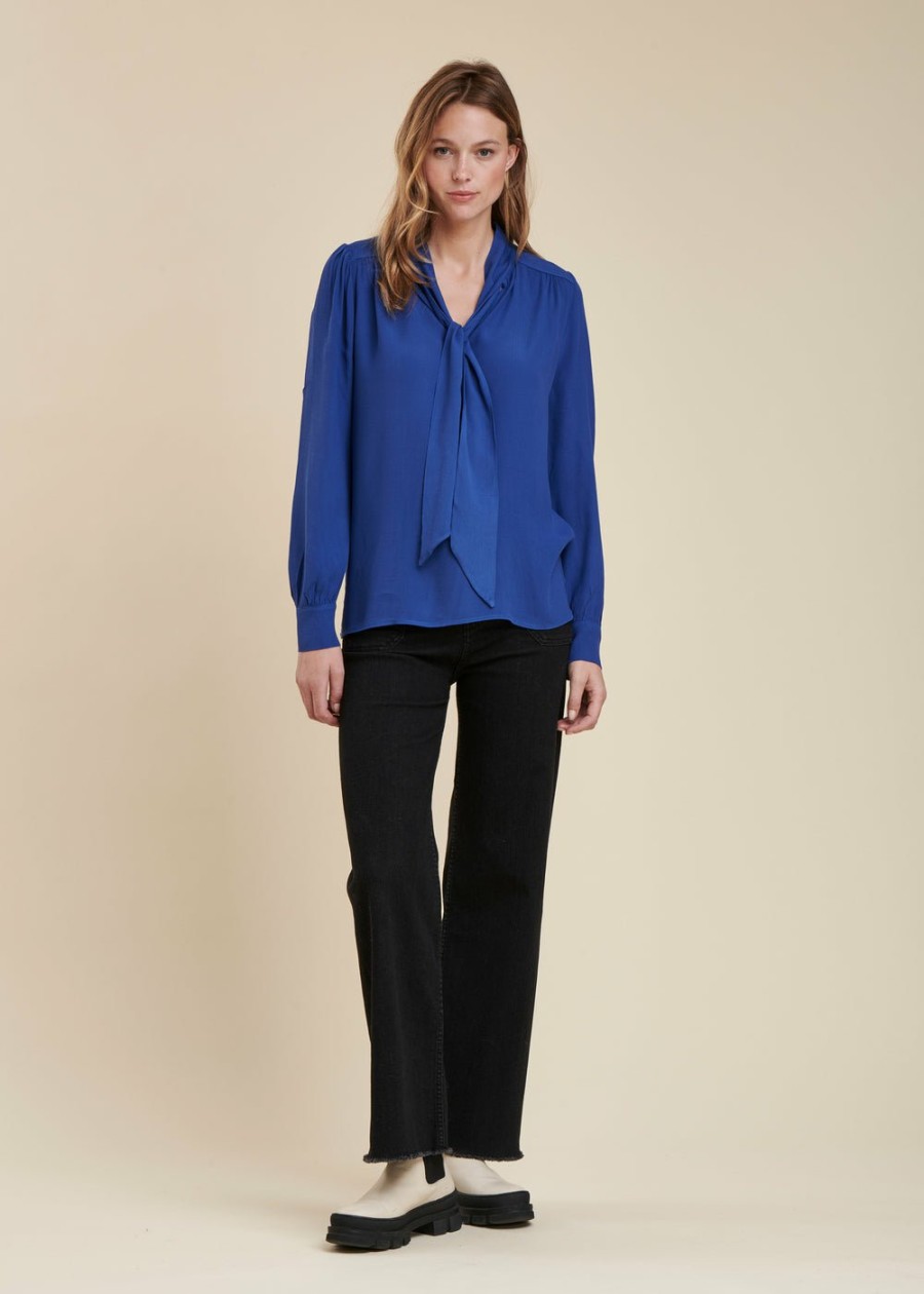 Pret-A-Porter LA FEE maraboutee | Top Ample En Crepe De Viscose Saphir