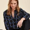 Pret-A-Porter LA FEE maraboutee | Top A Imprime Graphique En Viscose Ecovero Navy/Noir