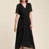 Pret-A-Porter LA FEE maraboutee | Robe Longue Cache-Coeur Noir