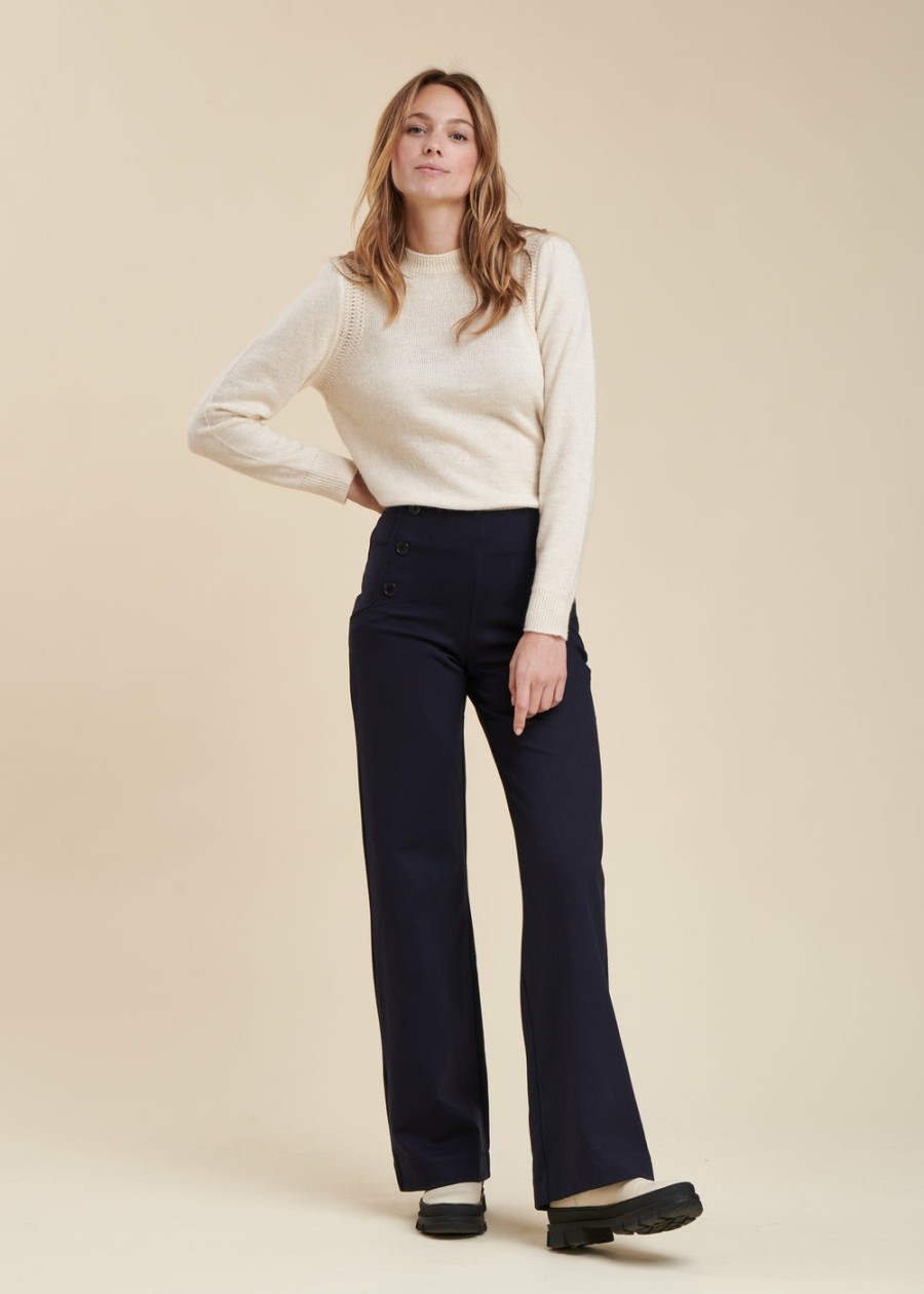 Pret-A-Porter LA FEE maraboutee | Pantalon A Pont En Jersey Milano Vert Bouteille