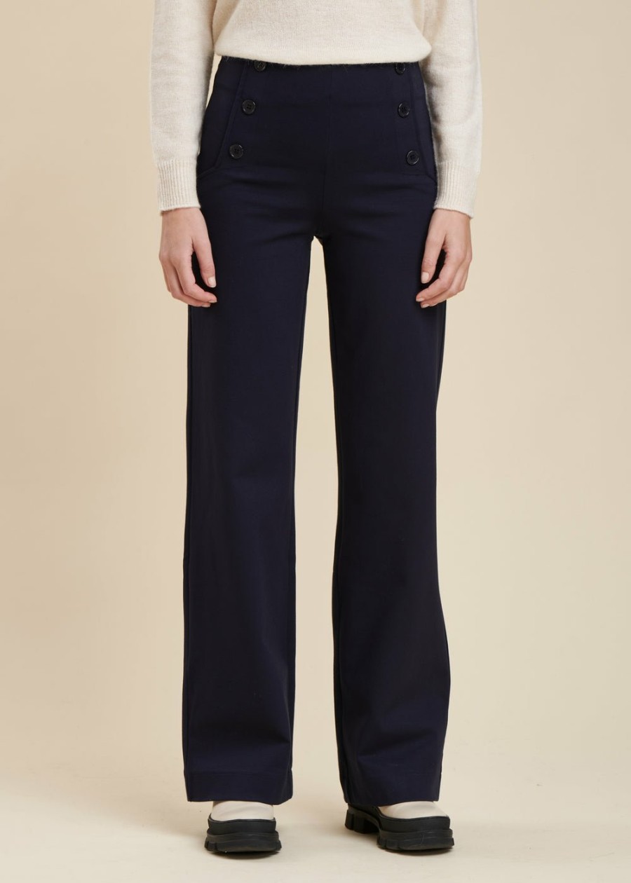 Pret-A-Porter LA FEE maraboutee | Pantalon A Pont En Jersey Milano Vert Bouteille