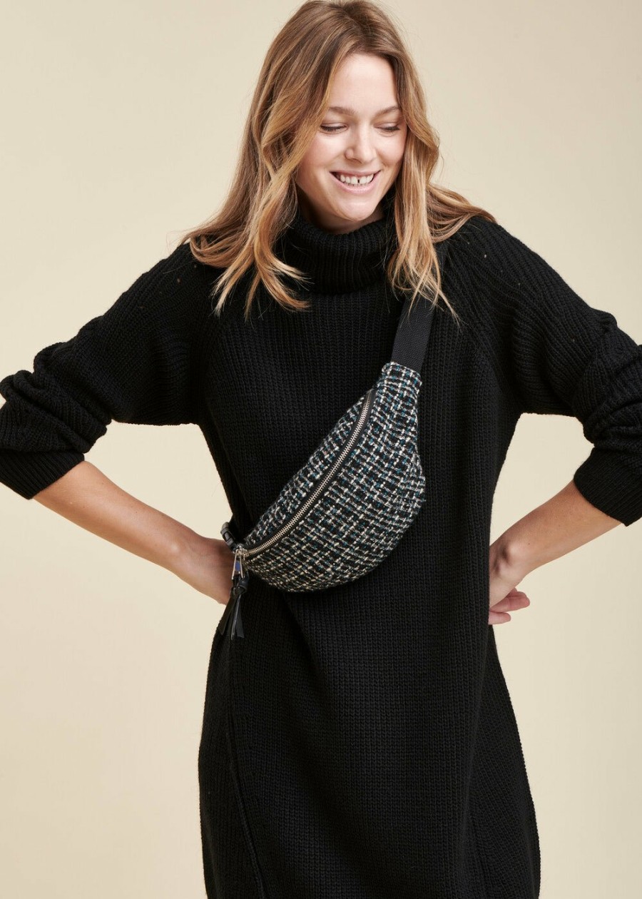 Accessoires LA FEE maraboutee | Sac Banane Tweed Noir