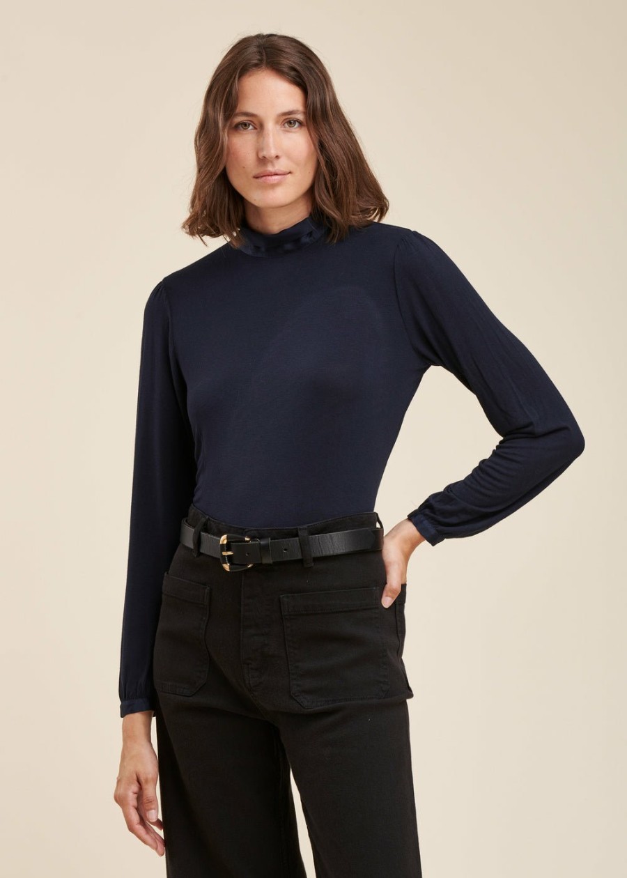 Pret-A-Porter LA FEE maraboutee | Tee-Shirt Bi-Matiere Navy