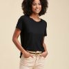 Pret-A-Porter LA FEE maraboutee | Tee-Shirt Encolure Ronde Noir