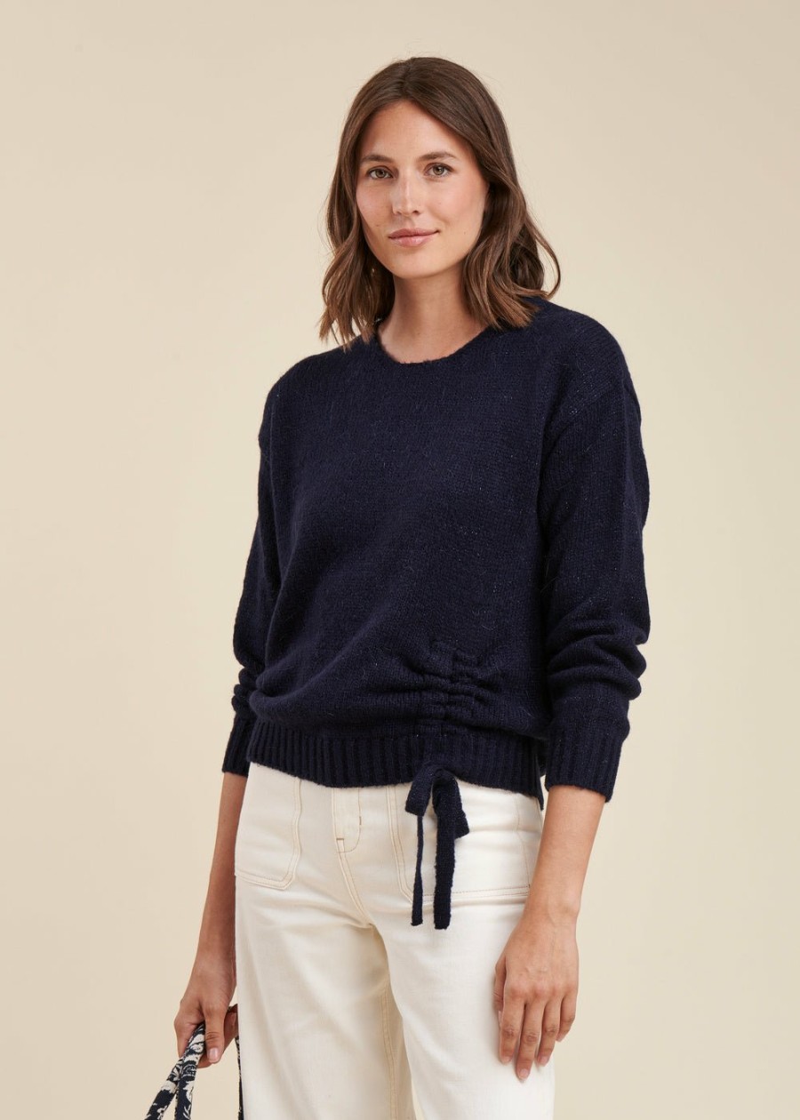 Pret-A-Porter LA FEE maraboutee | Pull Avec Coulisse Marine