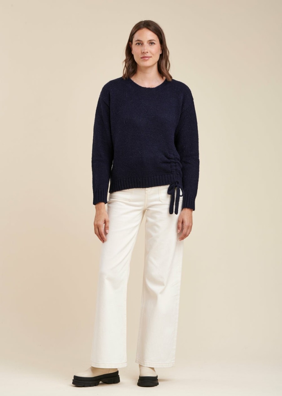 Pret-A-Porter LA FEE maraboutee | Pull Avec Coulisse Marine