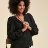 Pret-A-Porter LA FEE maraboutee | Chemise En Voile Imprime Paillete Noir