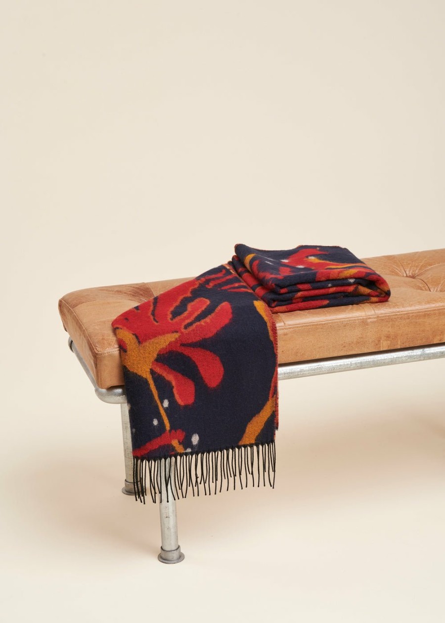 Accessoires LA FEE maraboutee | Echarpe Jacquard En Laine Navy/Rouge