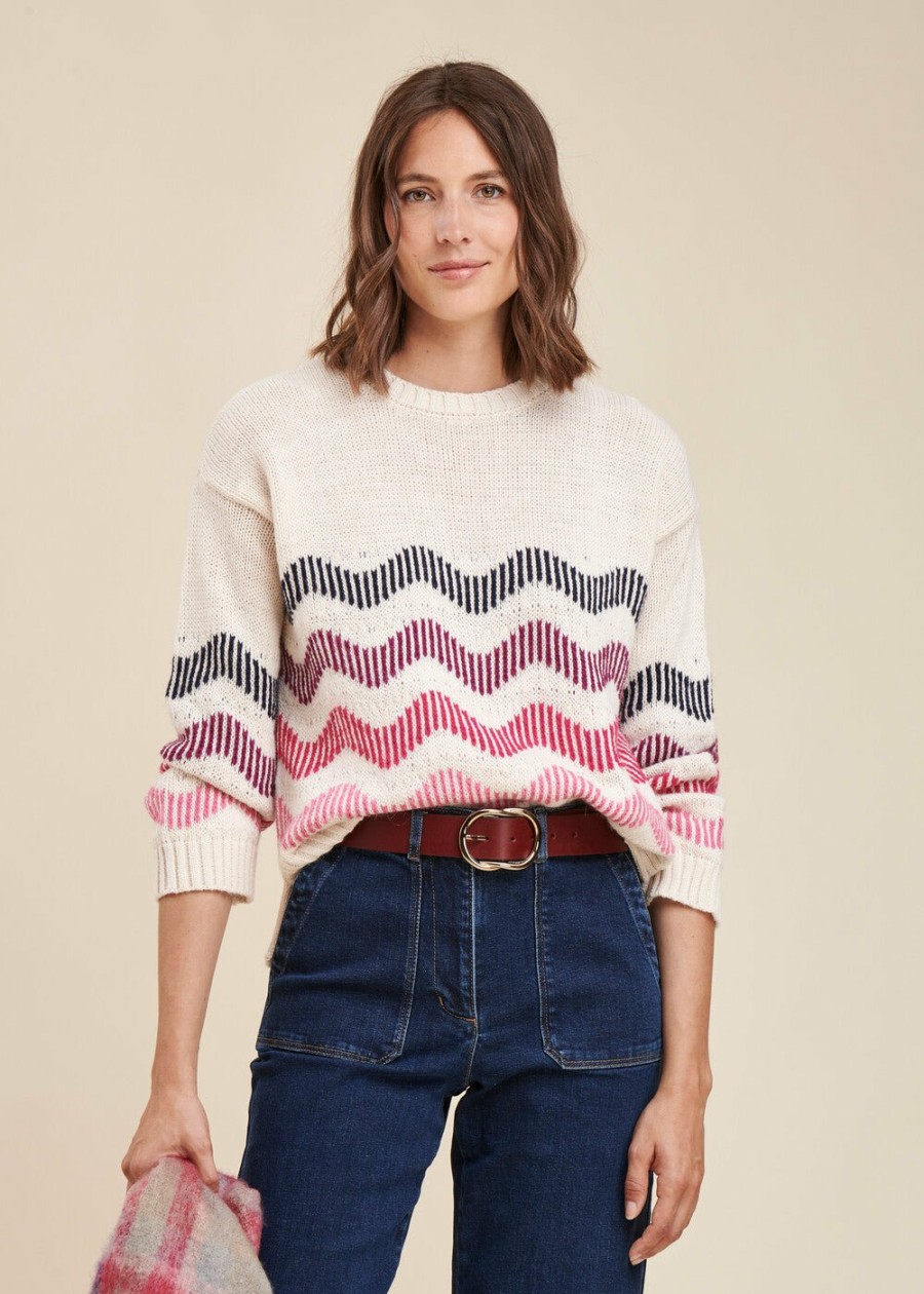 Pret-A-Porter LA FEE maraboutee | Pull Rayures Zigzag Stormy