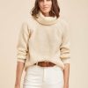 Pret-A-Porter LA FEE maraboutee | Pull Mousseux Col Boule Rose Arctique