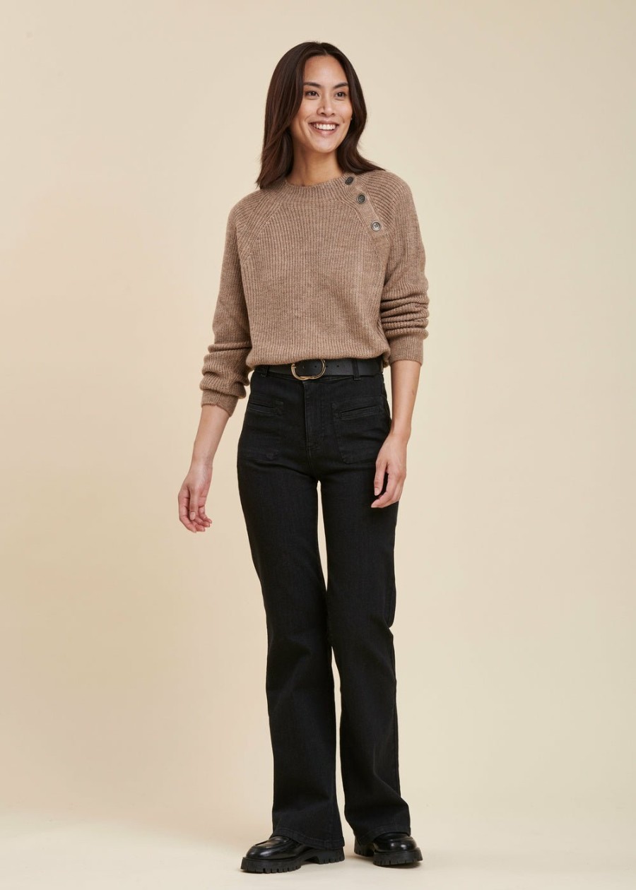 Pret-A-Porter LA FEE maraboutee | Jean Bootcut En Coton Biologique Noir