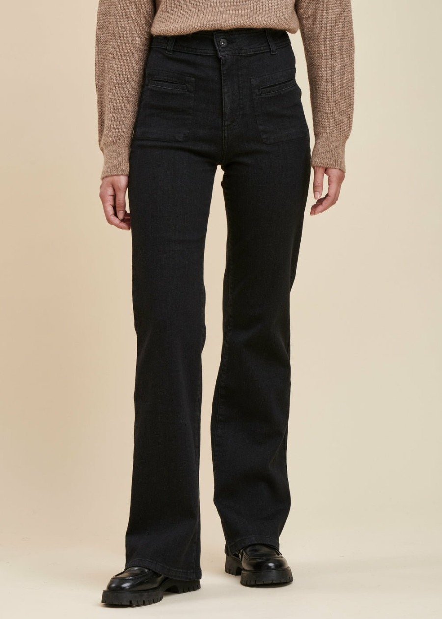 Pret-A-Porter LA FEE maraboutee | Jean Bootcut En Coton Biologique Noir