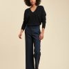 Pret-A-Porter LA FEE maraboutee | Pantalon Droit 7/8Eme En Polyester Recycle Marine