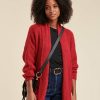 Pret-A-Porter LA FEE maraboutee | Gilet Cotes Perlees Rouge