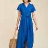 Pret-A-Porter LA FEE maraboutee | Robe Longue Faux Portefeuille Outremer