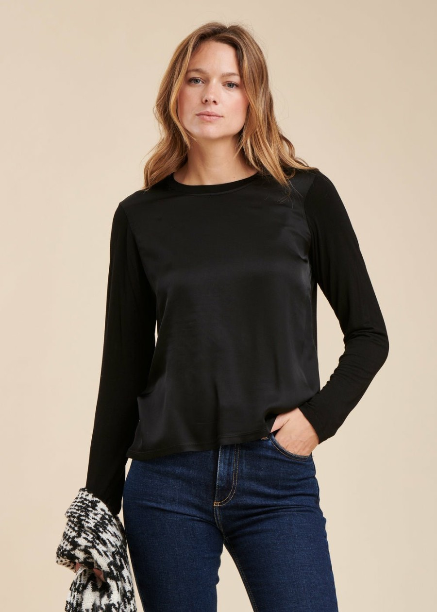 Pret-A-Porter LA FEE maraboutee | Tee-Shirt Bi-Matiere Noir