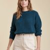 Pret-A-Porter LA FEE maraboutee | Pull Encolure Ronde En Maille Cotes Perlees Ecru