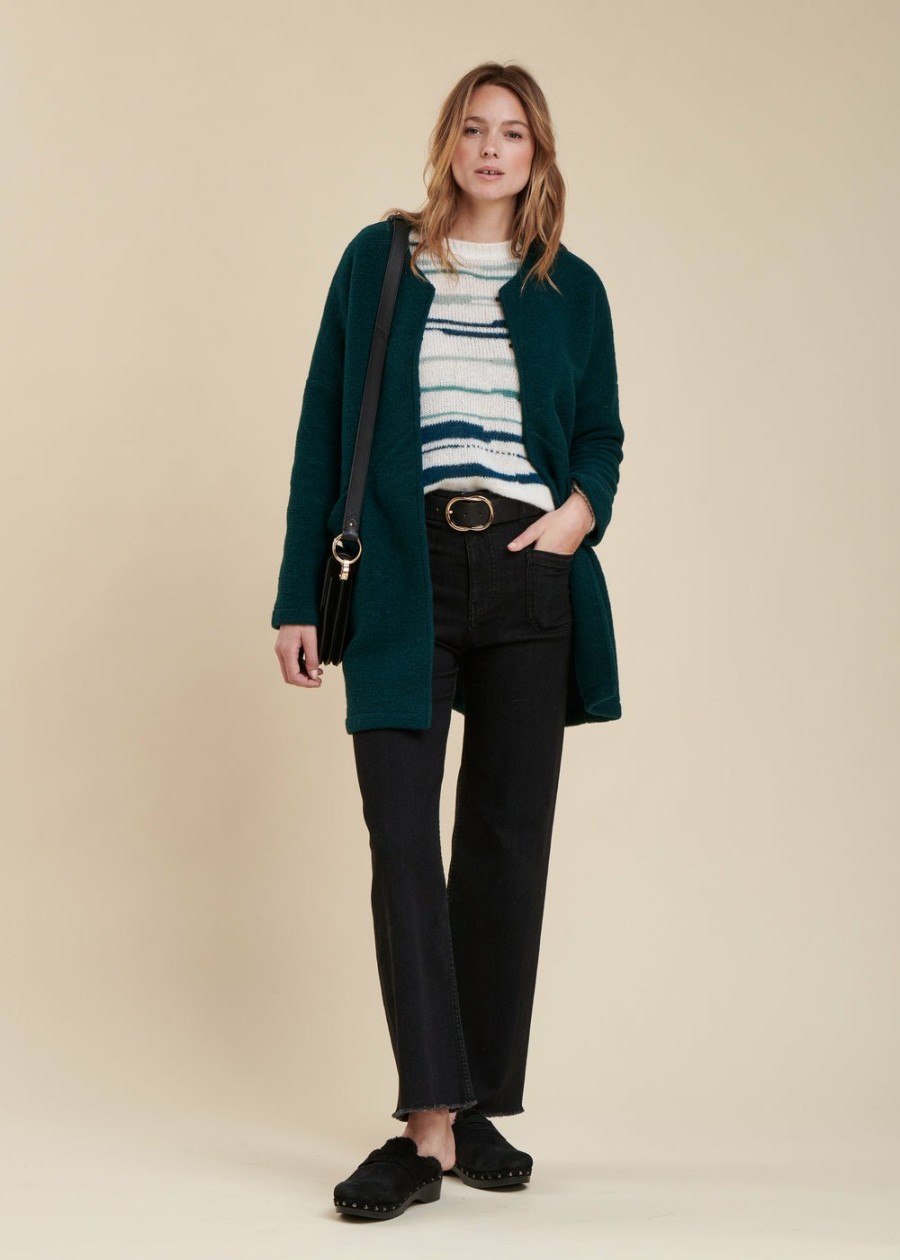 Pret-A-Porter LA FEE maraboutee | Manteau Gilet Vert Fonce