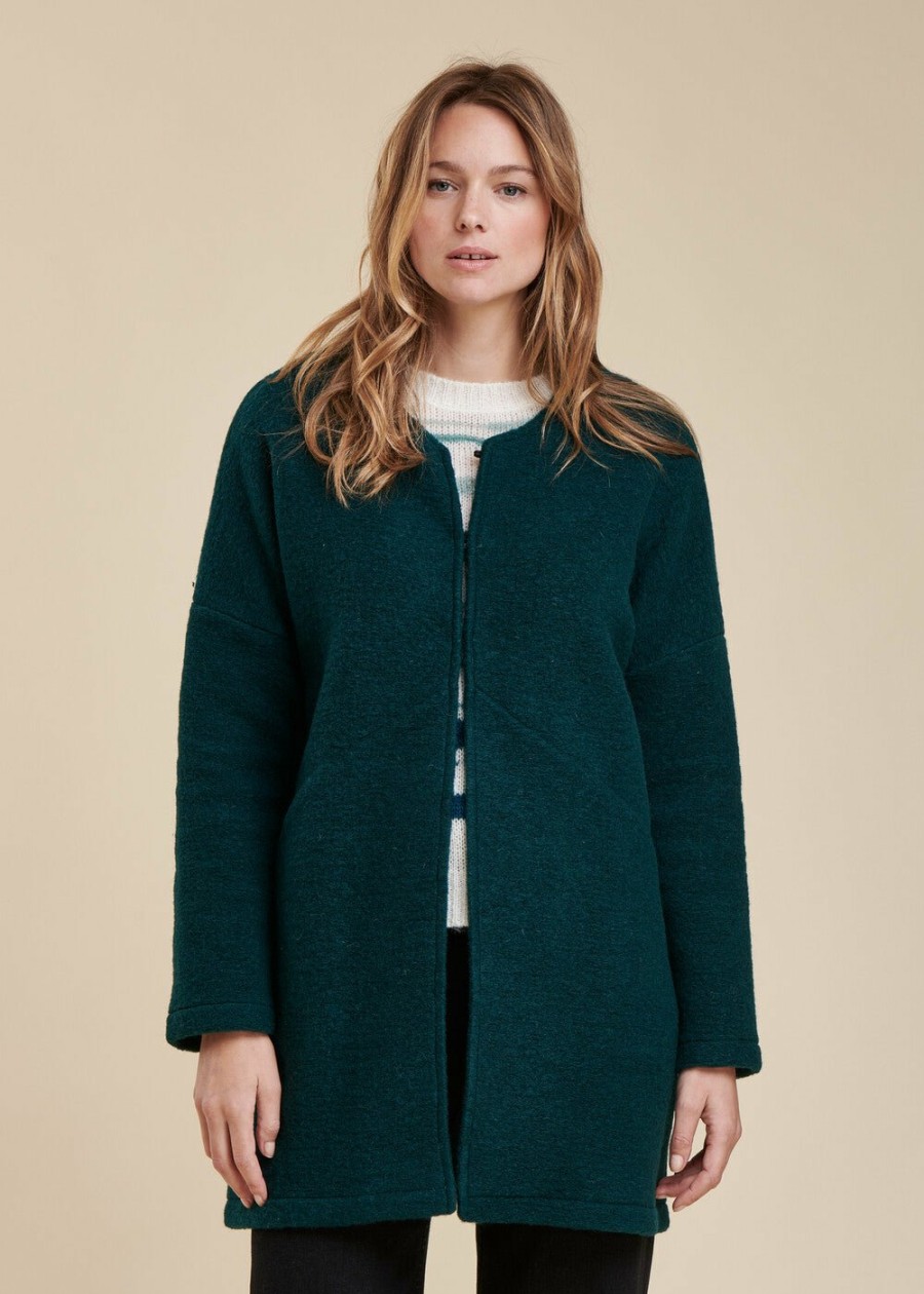 Pret-A-Porter LA FEE maraboutee | Manteau Gilet Vert Fonce