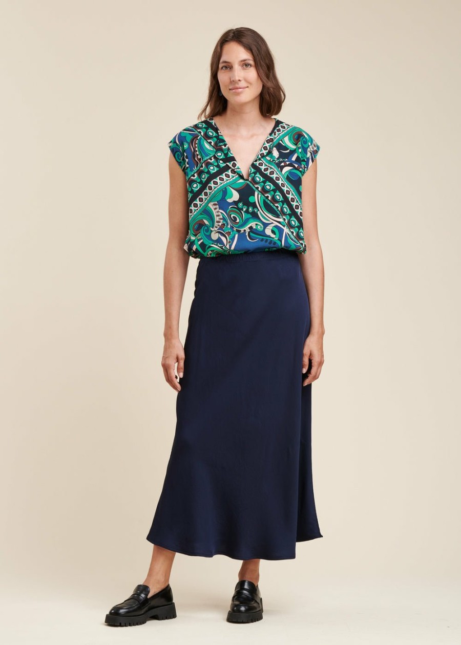 Pret-A-Porter LA FEE maraboutee | Jupe Longue En Satin De Viscose Stormy