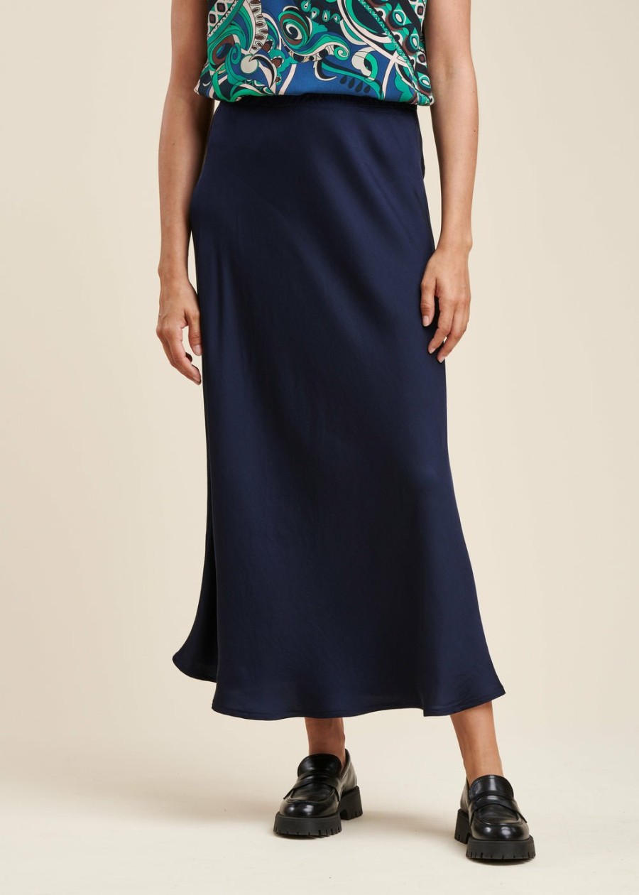 Pret-A-Porter LA FEE maraboutee | Jupe Longue En Satin De Viscose Stormy