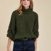 Pret-A-Porter LA FEE maraboutee | Pull Cotes Perlees Col Boule Rouge