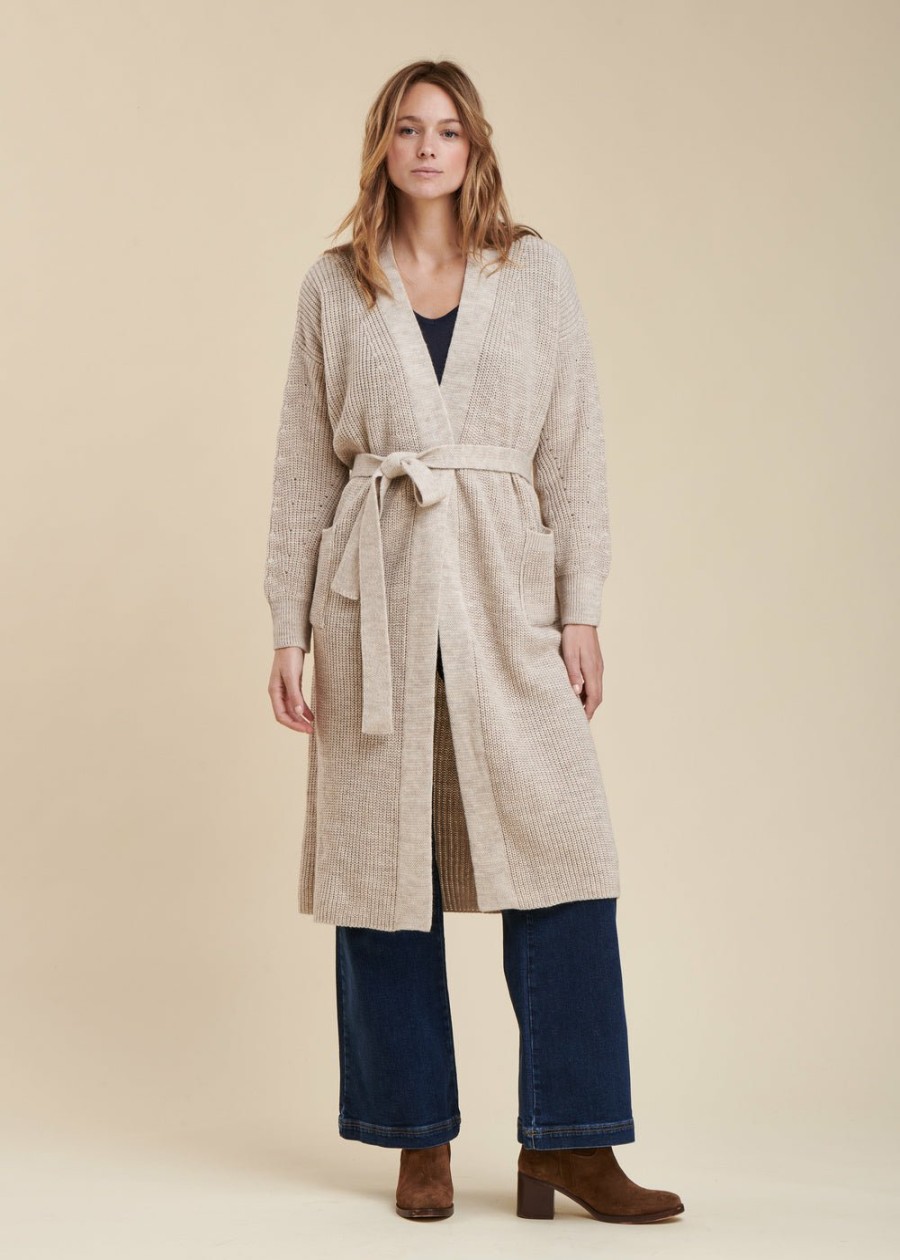 Pret-A-Porter LA FEE maraboutee | Gilet Long Esprit Manteau Greige