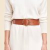 Accessoires LA FEE maraboutee | Ceinture Large En Cuir De Vachette Boucle Ronde Camel