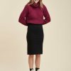 Pret-A-Porter LA FEE maraboutee | Jupe Crayon En Jersey Milano Noir