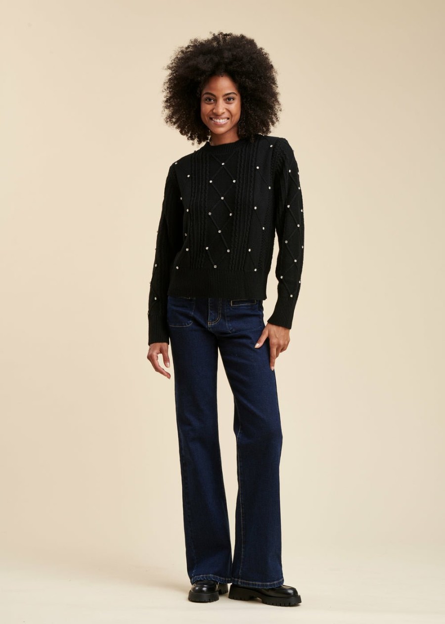 Pret-A-Porter LA FEE maraboutee | Pull Bijou Noir