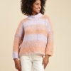 Pret-A-Porter LA FEE maraboutee | Pull Oversize Maille Fantaisie Parme/Orange