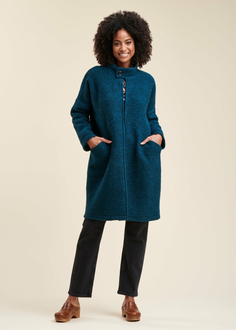 Pret-A-Porter LA FEE maraboutee | Manteau Entree De Saison Petrole