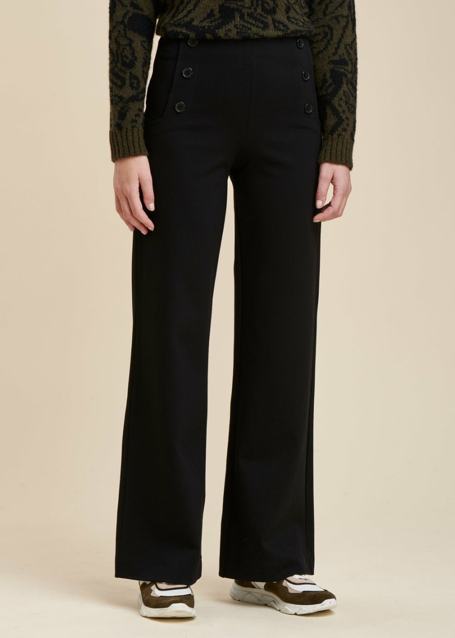 Pret-A-Porter LA FEE maraboutee | Pantalon A Pont En Jersey Milano Vert Bouteille