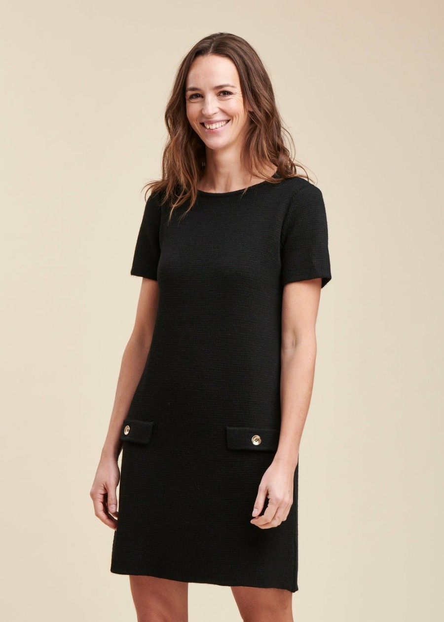 Pret-A-Porter LA FEE maraboutee | Robe Courte En Maille Noir