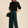 Pret-A-Porter LA FEE maraboutee | Pantalon Ample A Imprime Bicolore Vert/Noir