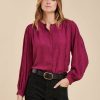 Pret-A-Porter LA FEE maraboutee | Chemise Ample A Fines Rayures Velours Figue