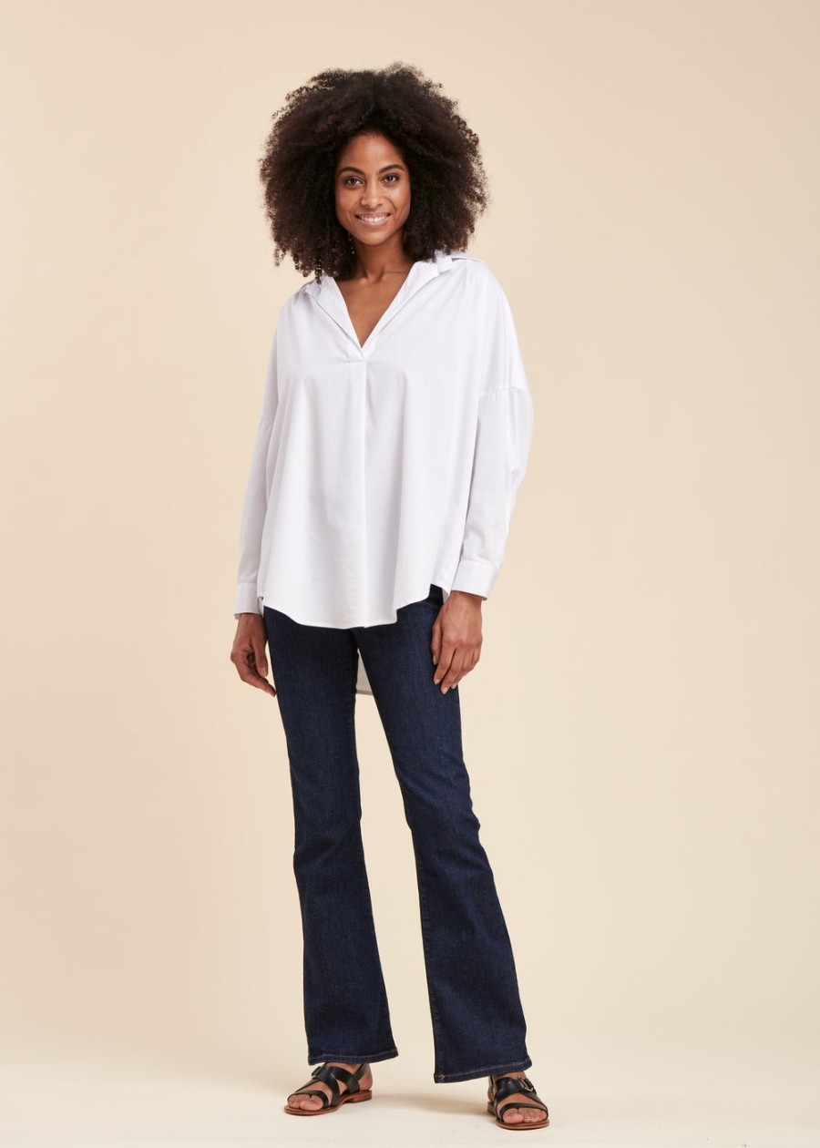 Pret-A-Porter LA FEE maraboutee | Blouse Large A Manches Longues Blanc