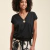 Pret-A-Porter LA FEE maraboutee | Tee-Shirt Lyocell Manches Courtes Noir