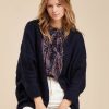 Pret-A-Porter LA FEE maraboutee | Gilet Oversize En Maille Irisee Marine