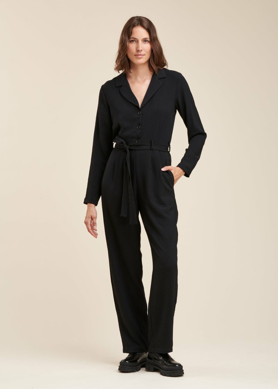 Pret-A-Porter LA FEE maraboutee | Combinaison Avec Col Tailleur Navy