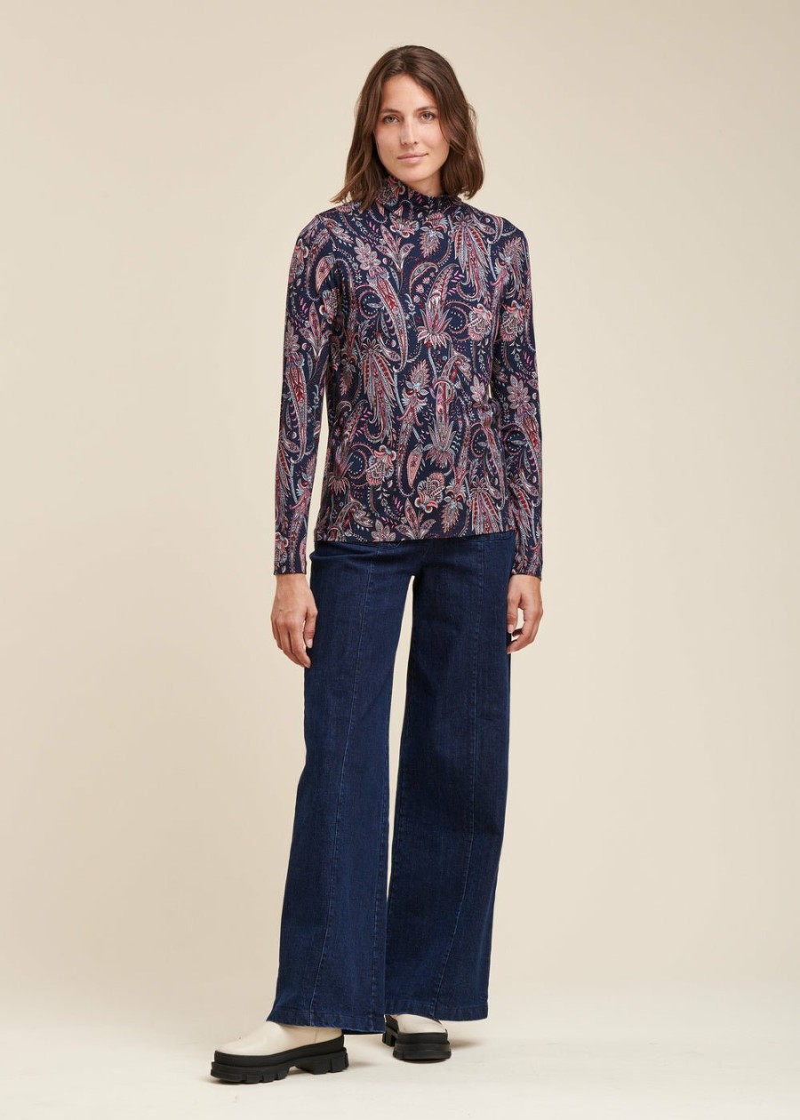 Pret-A-Porter LA FEE maraboutee | Tee-Shirt En Jersey A Imprime Floral En Viscose Ecovero Navy