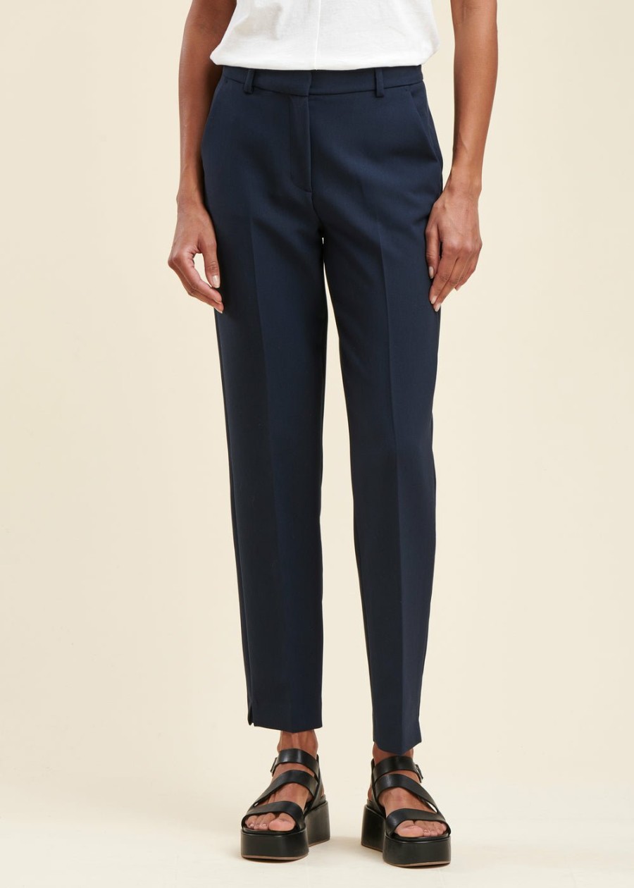 Pret-A-Porter LA FEE maraboutee | Pantalon Cigarette En Polyester Recycle Marine