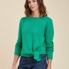 Pret-A-Porter LA FEE maraboutee | Pull Avec Noeud Vert Malachite